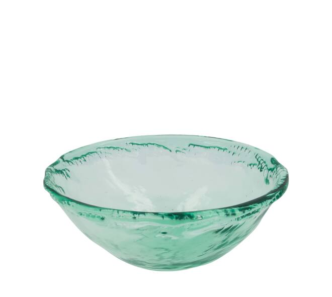 Bowl round recycled glass 29x28x11cm - Transparent