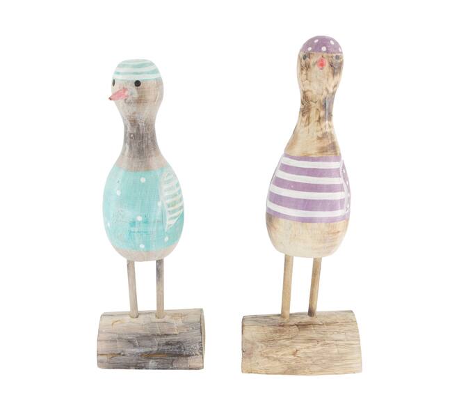 Figurine bird albizia wood 14.5x10x39cm A/2