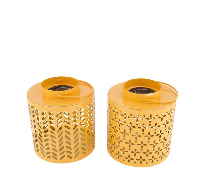Lantern round solar metal 16x16x18cm A/2