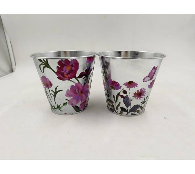 Bucket round metal 17x17x16cm