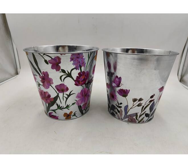 Bucket round metal 17x17x16cm C/2