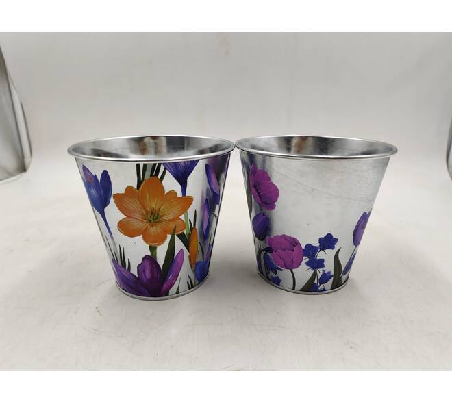 Bucket round metal 24x24x22cm C/2