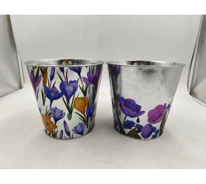 Bucket round metal 24x24x22cm C/2