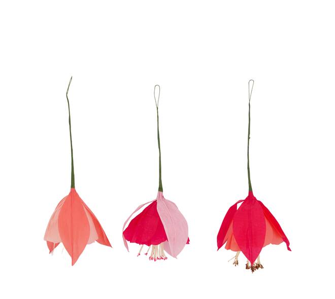 Flower paper with hanger 18x18x33cm C3 - Pink