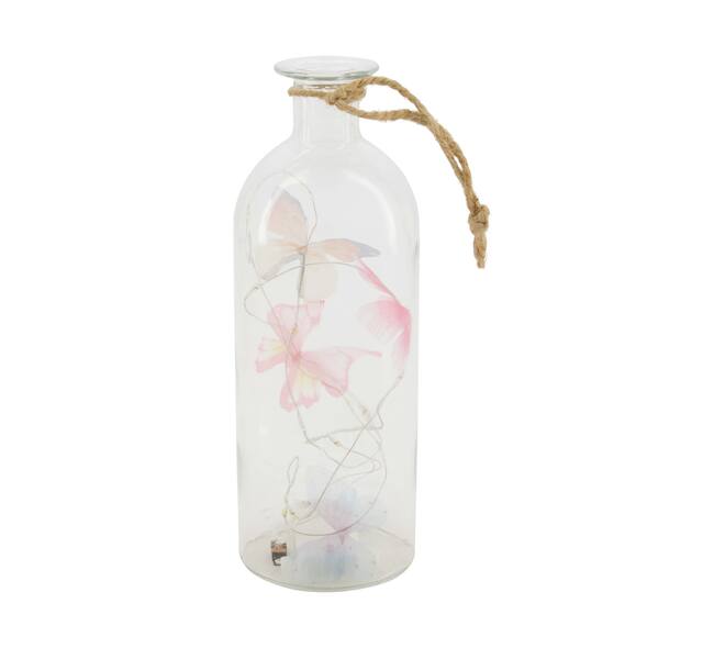 Bottle with led glass with hanger 7x7x19cm