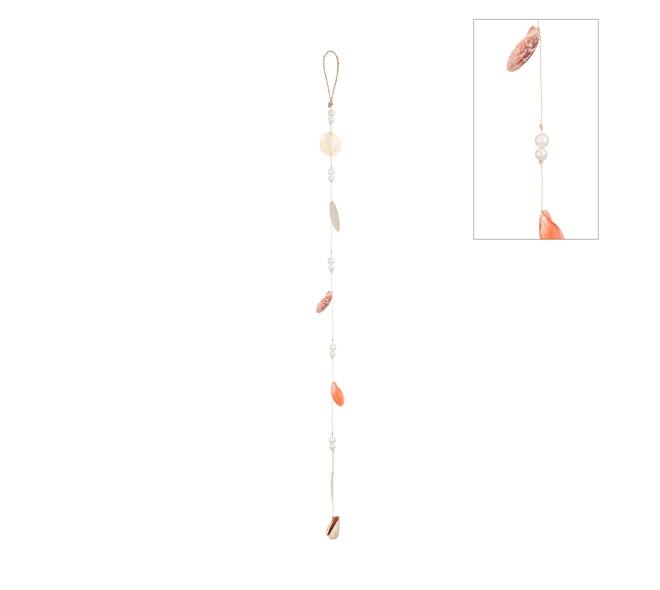 Garland shells with pearl beads nature 8x4x100cm