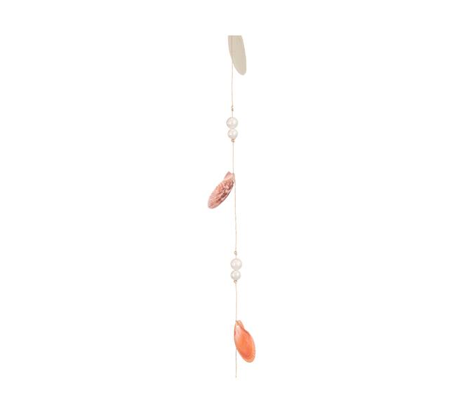 Garland shells with pearl beads nature 8x4x100cm