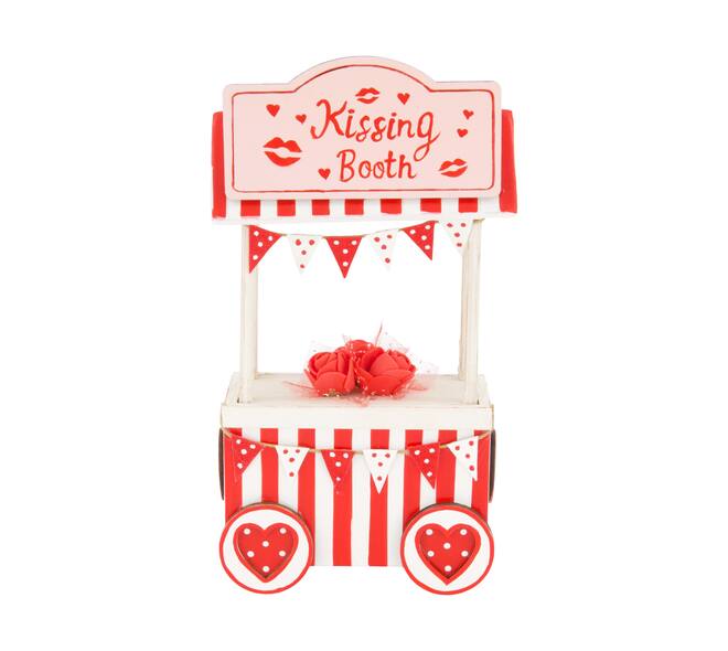 Figurine kissing booth pine wood 10.5x6.5x19cm