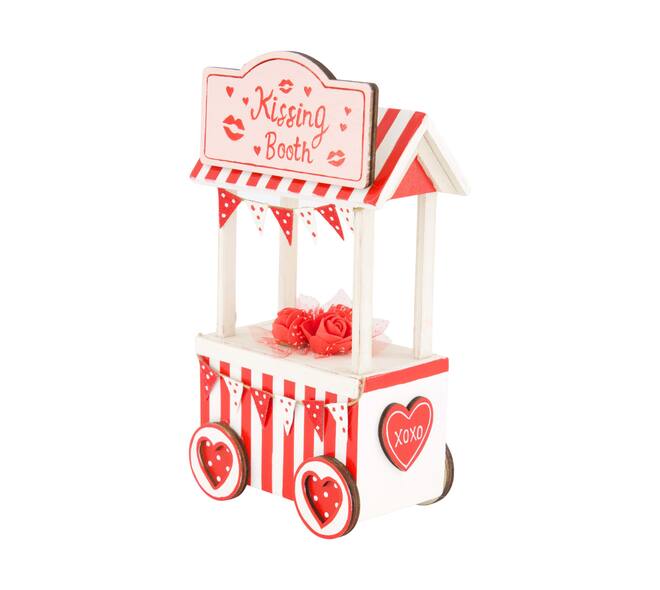 Figurine kissing booth pine wood 10.5x6.5x19cm