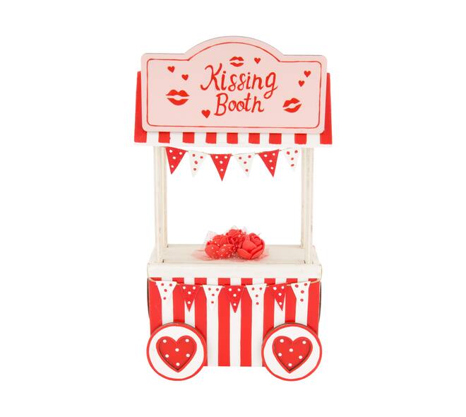 Figurine kissing booth pine wood 13.5x7.7x25cm