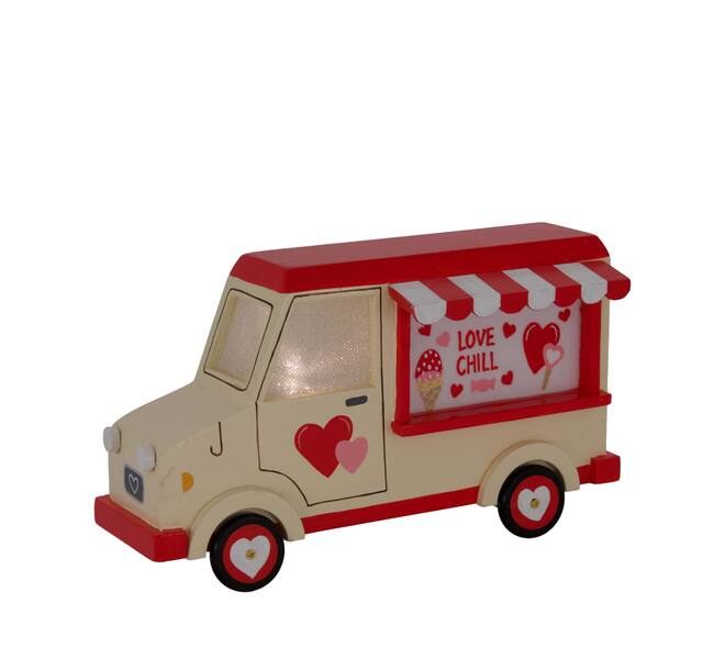 Figurine love truck pine wood 21.3x8x12.5cm