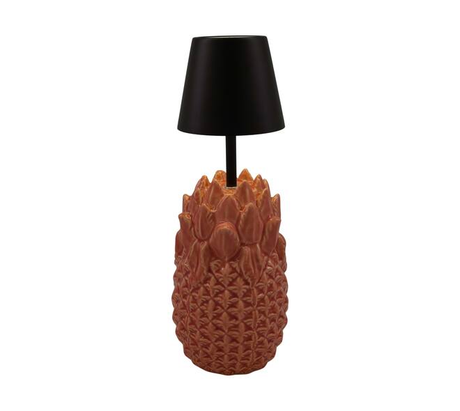 Table lamp pineapple rechargeable incl. cable glass 13.5x13.5x36.5cm