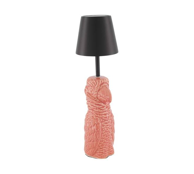 Table lamp parrot rechargeable incl. cable glass 11x11x38.5cm