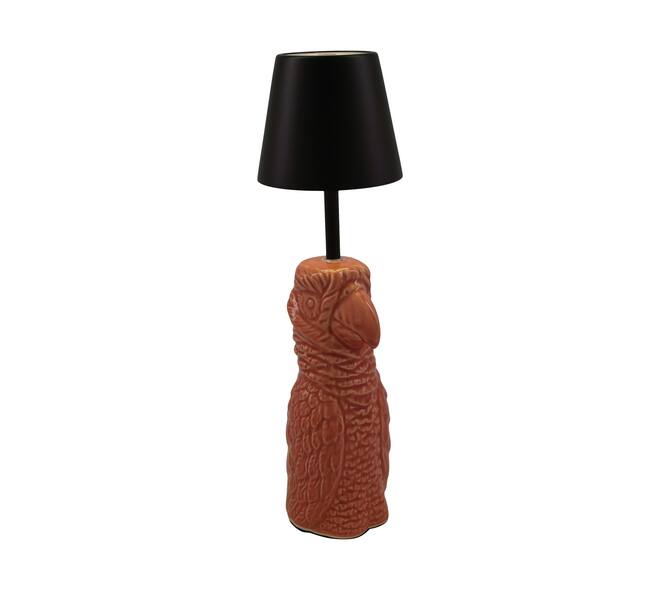 Table lamp parrot rechargeable incl. cable glass 11x11x38.5cm