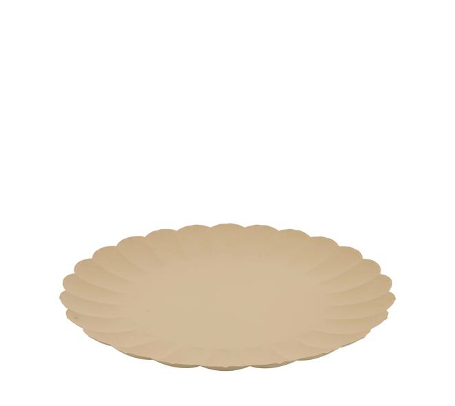 Tray round metal 38.5x3x38.5cm - Brown