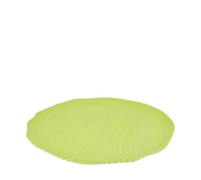 Tray round metal 38x2x38cm - Green