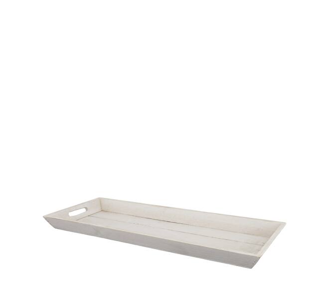 Tray rectangular fir wood with handle 48x20x3.5cm