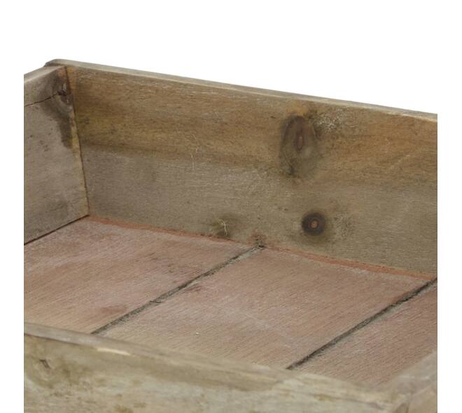 Tray square fir wood with handle 21x21x4.5cm