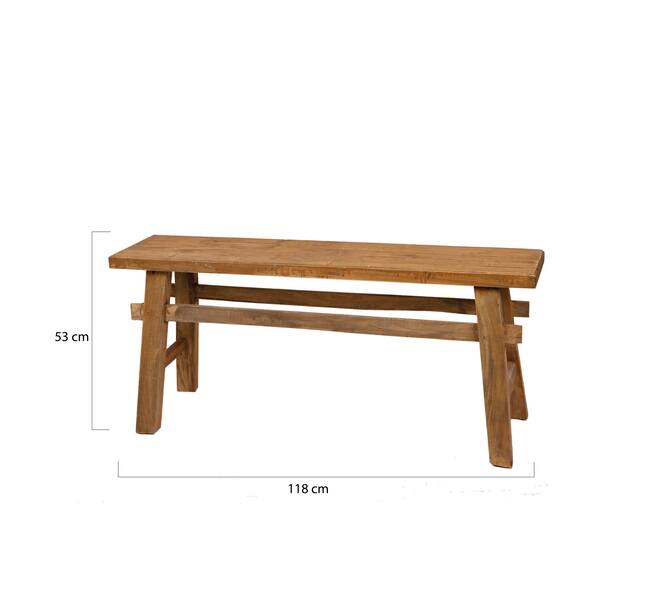 Banc Michael - 118x27x53cm - Naturel