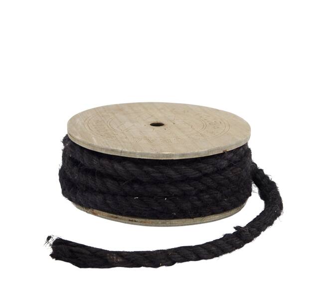 Tissu de jute corde en rouleau - 700x1x6,5cm - Noir