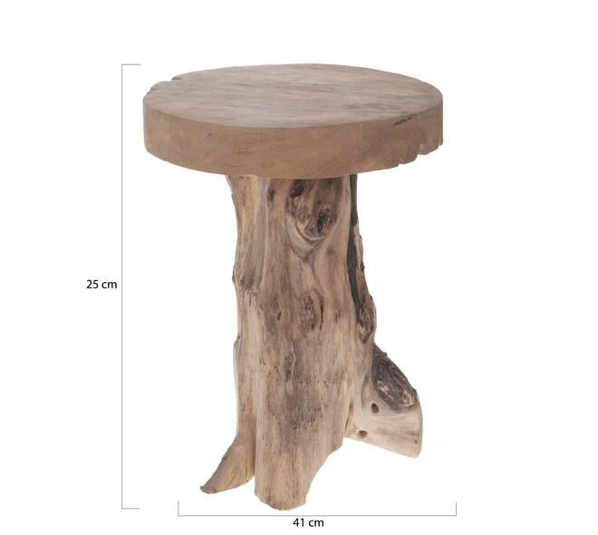 Table d appoint Nathan - Bois de teck - 41x40x25cm - Marron