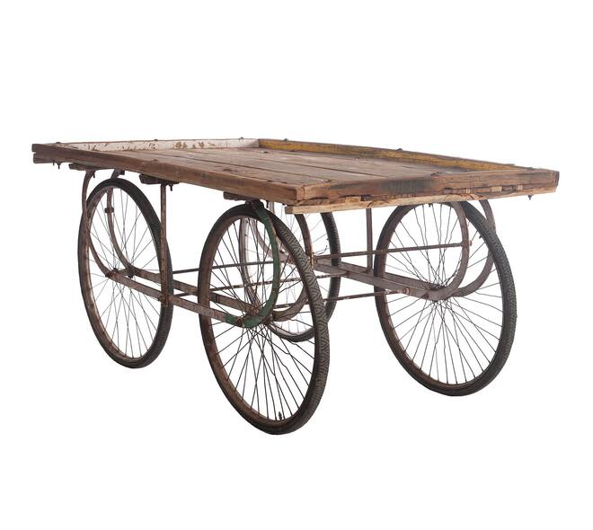 Table cart assorted reclaimed wood vintage 168x102x79cm KD