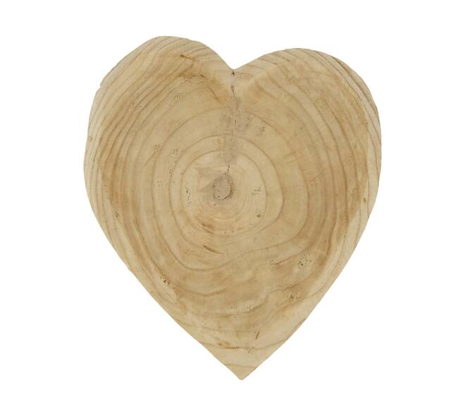Tray heart paulownia wood 36x31x9cm - Natural