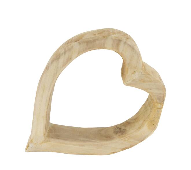 Paulowniahout harten beeld-Naturel-36x31x9