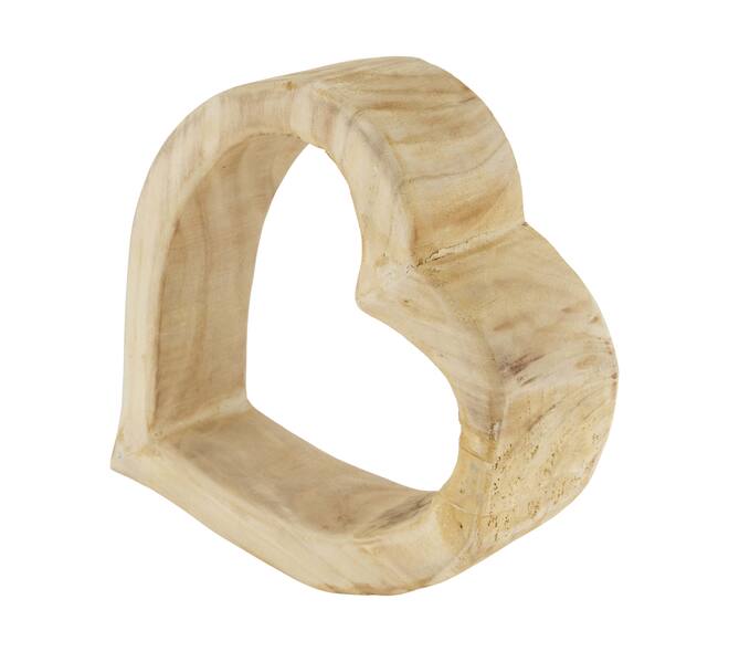 Paulowniahout harten beeld-Naturel-36x31x9