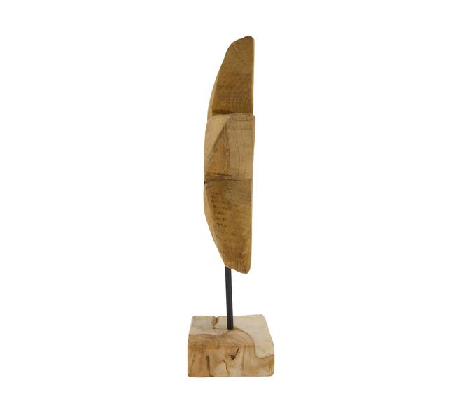 Image etoile sur pied - Bois de teck - 28x10x40 cm - Naturel