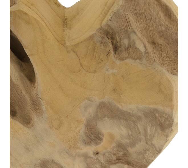 Heart teak wood on stand 25x10x41cm