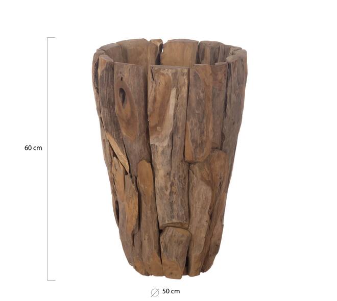 Planter erosion wood with plastic 50x50x60cm