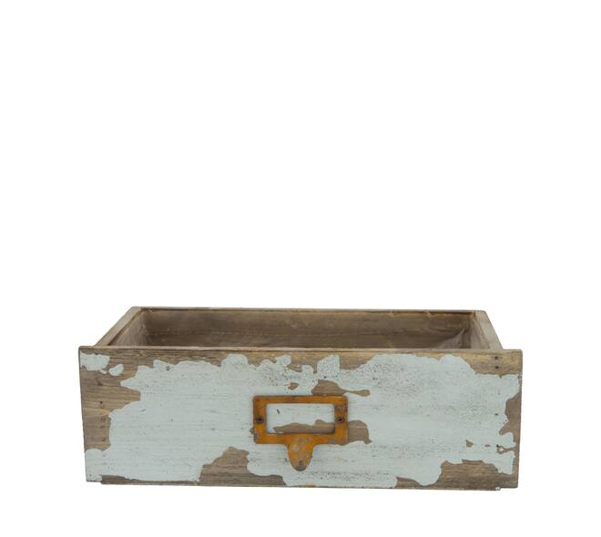 Plantenbak - Dennenhout met plastic - 26x13x9cm - Grijs