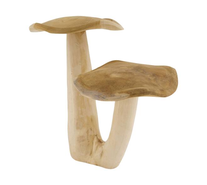Deko-Pilz Megan - Teakholz - 42x26x39cm - Braun