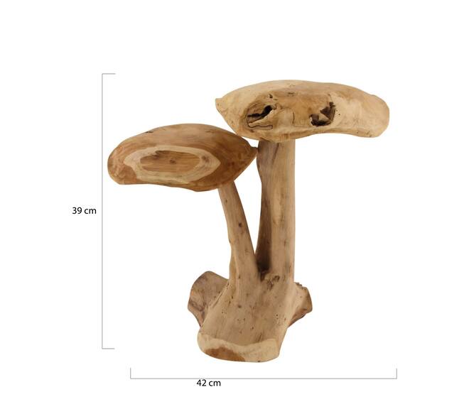 Deko-Pilz Megan - Teakholz - 42x26x39cm - Braun