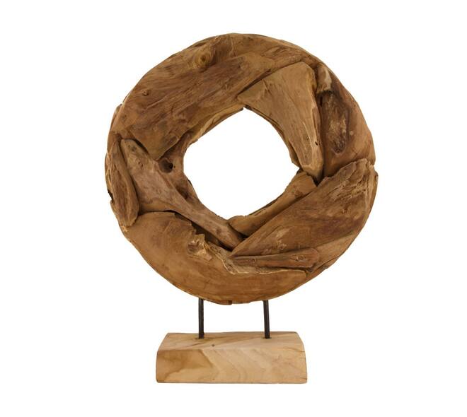 Statue round erosion wood 39x10x54cm