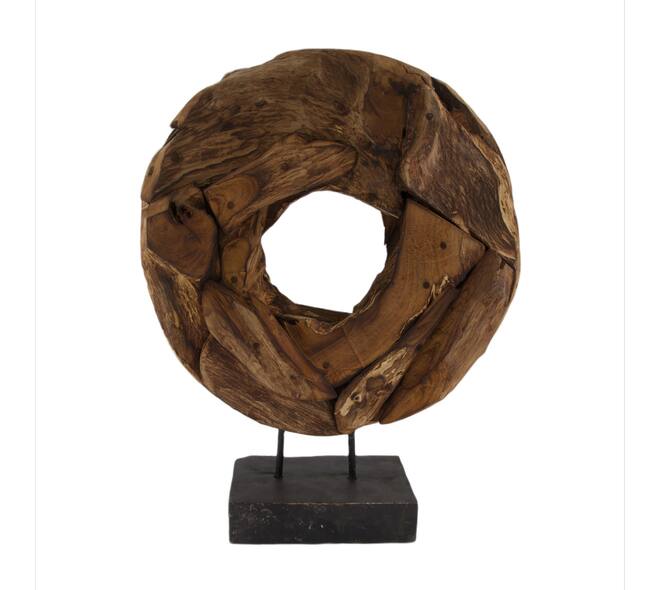 Skulptur aus rundem Erosionsholz Poltava - 39x10x54cm - Braun