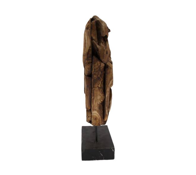 Skulptur aus rundem Erosionsholz Poltava - 39x10x54cm - Braun