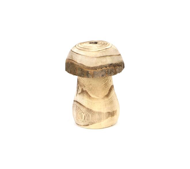 Paulownia wood mushroom 9x13cm - Brown