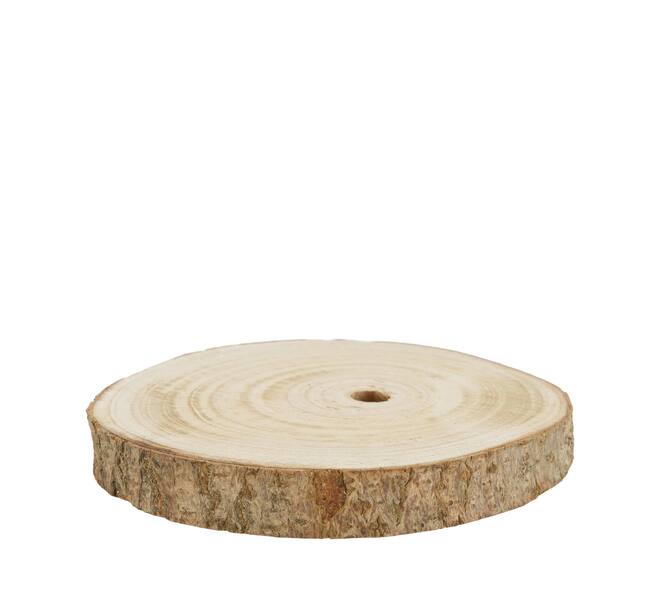 Slice round paulownia wood 20x20x3cm - Natural