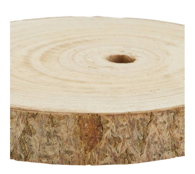 Slice round paulownia wood 20x20x3cm - Natural