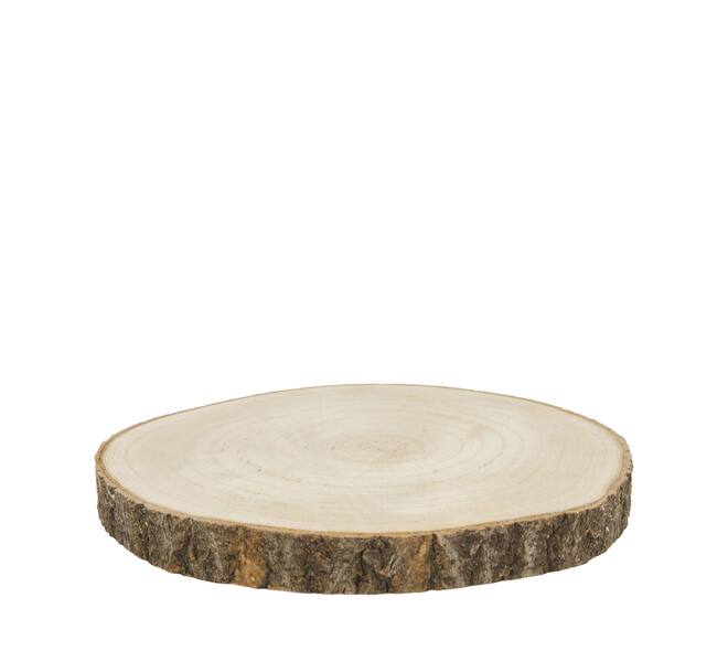 Slice round paulownia wood 25x25x3cm - Natural