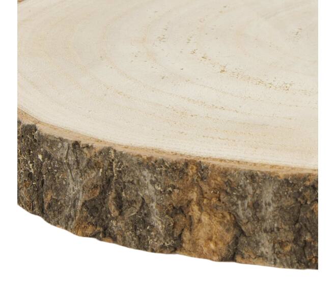 Slice round paulownia wood 25x25x3cm - Natural