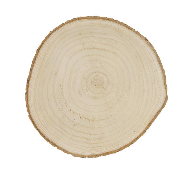 Slice round paulownia wood 25x25x3cm - Natural