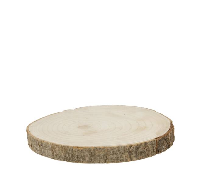 Slice round paulownia wood 30x30x3cm - Natural