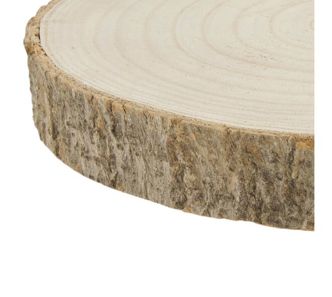 Slice round paulownia wood 30x30x3cm - Natural