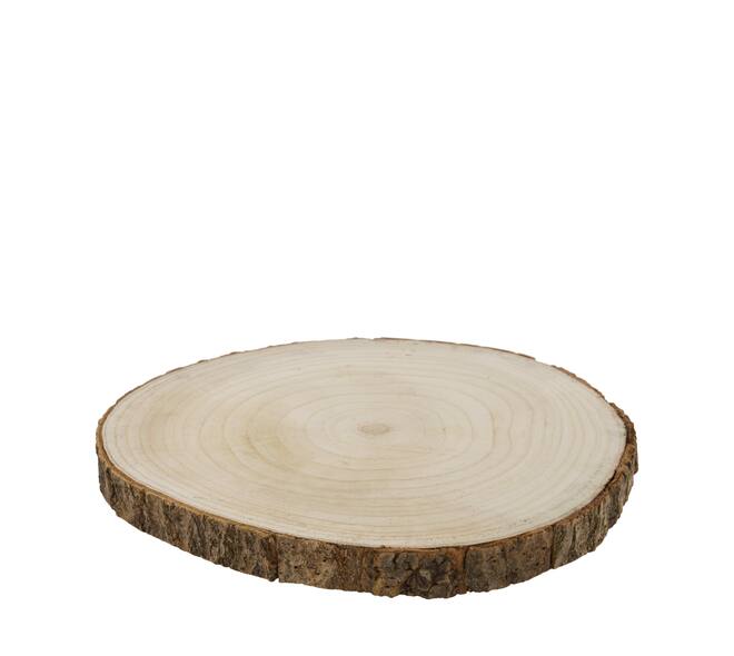 Ronde schijf - Paulowniahout - 34,5x34,5x3 cm - Natuurlijk