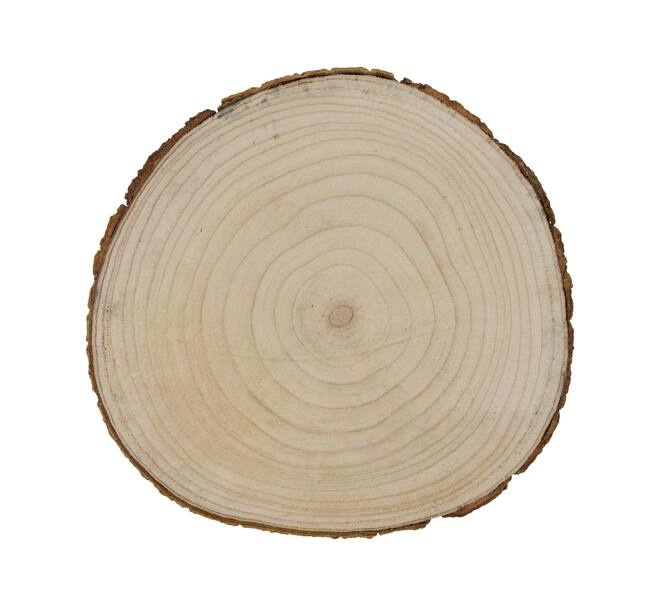 Ronde schijf - Paulowniahout - 34,5x34,5x3 cm - Natuurlijk