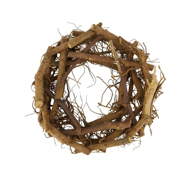 Wreath cotton root wood 28x8x28cm - Natural