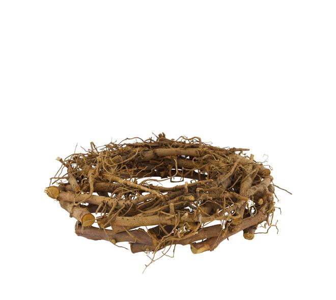 Couronne - Coton et bois de racine - 38x7x38 cm - Naturel